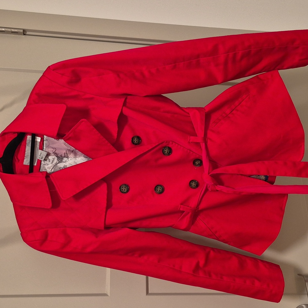 H&M Fuschia Floral Lined Jacket Size 8